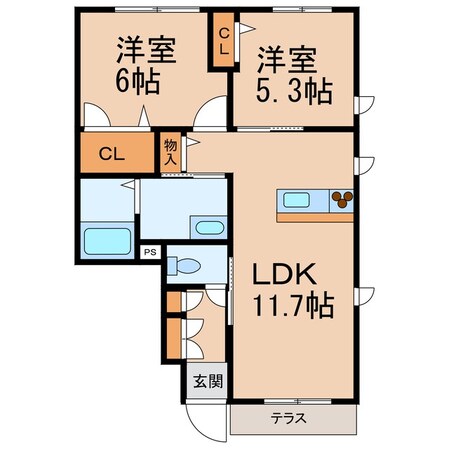 シャーメゾン紀伊の物件間取画像